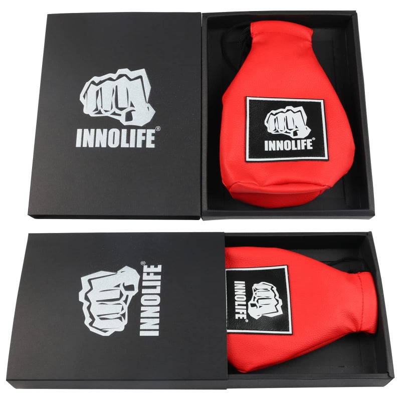 INNOLIFE Boxing Slip Bag  Dodge Hide Speed Bag Maize Ball Leather Ball for Reflex Training  Boxing  Kickboxing  MMA Pendulum Training  Red (Red (Filler Already Included) - Image 5